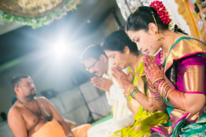 bride pooja during wedding