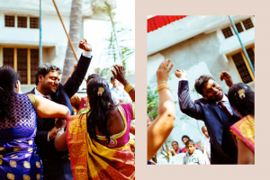 A groom dancing at his bharath